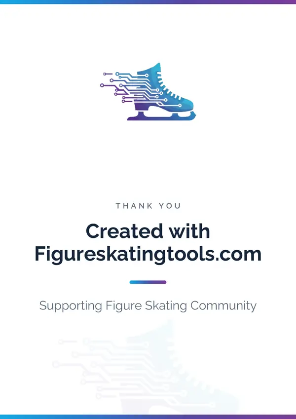 The closing page of a generated protocol: Created with Figureskatingtools.com
